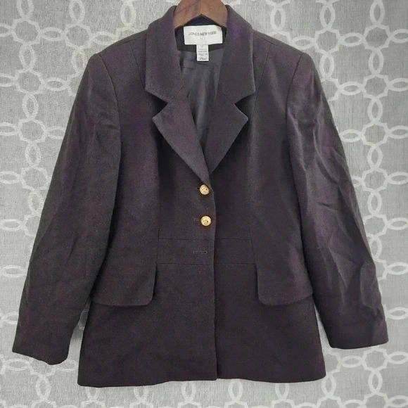 Vintage USA Jones New York Women's Size 12 100% Worsted Wool Blazer - Picture 1 of 9